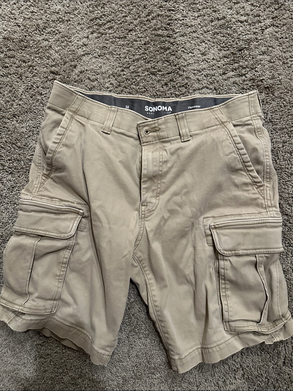 Sonoma Men's Khaki Cargo Shorts with Utility Pockets